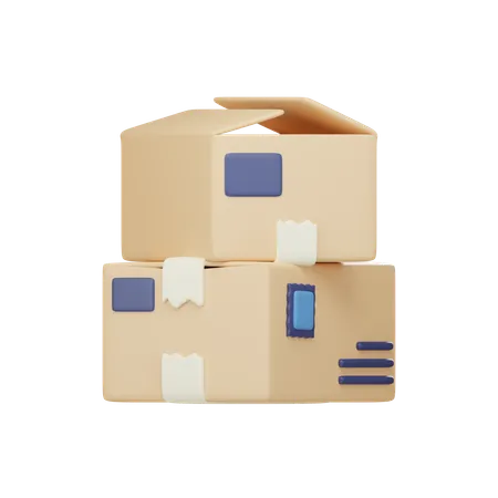 Cardboard Boxes 3 D Icon 3D Icon