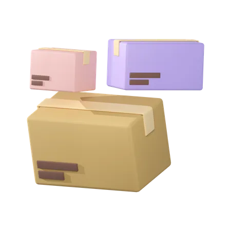 3 D Rendering Of Cardboard Boxes Icon Isolated 3D Illustration