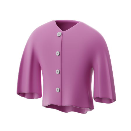 Camisa tipo cárdigan  3D Icon