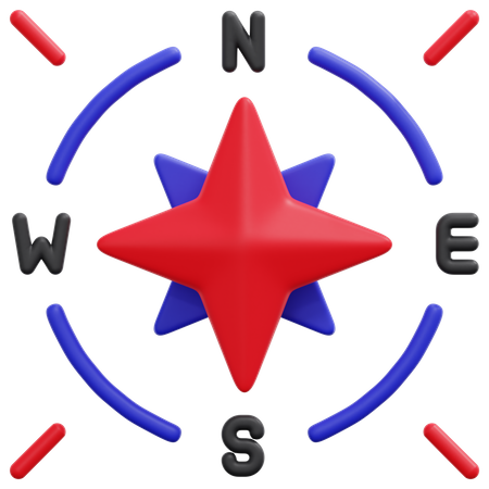 Cardinal Compass  3D Icon
