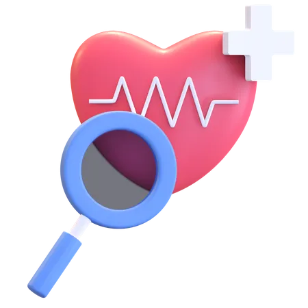 Heart Health Medical Checkup Icon 3 D Illustration 3D Illustration