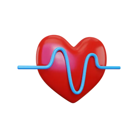 Cardiograma cardíaco  3D Illustration