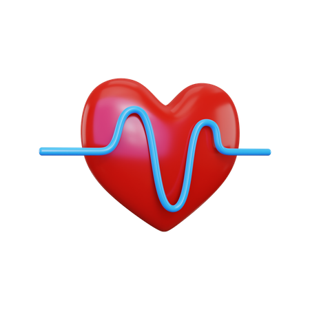 Cardiograma del corazón  3D Illustration
