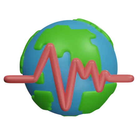 Cardiograma terrestre  3D Icon