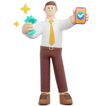 Cardless Money Withdrawal  3D Illustration