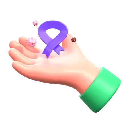 Care About Cancer 3 D World Cancer Day Icon 3D Icon