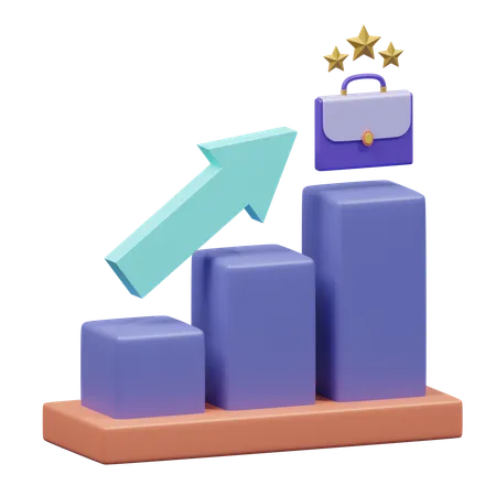 Career Growth Leadership  3D Icon