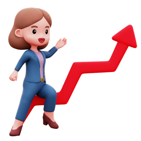 Career Woman Level Up  3D Illustration