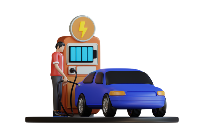 Carga coche electrico  3D Icon