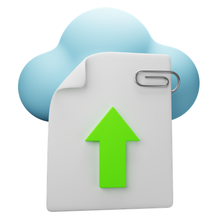 Carga de archivos en la nube  3D Illustration