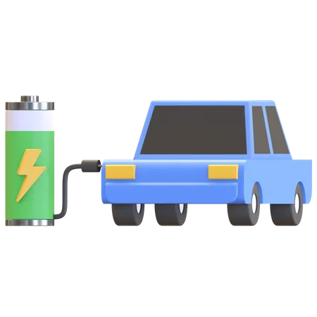 Icono De Carga De Bateria De Coche Electrico Simbolo De Vehiculo Ecologico 3D Illustration