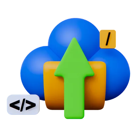 Carga del servidor en la nube  3D Icon