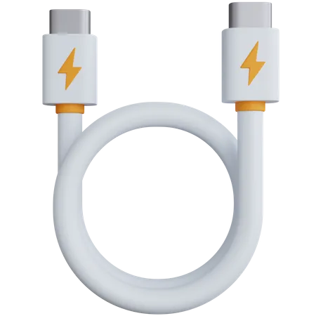 Cable De Renderizado 3 D USB Tipo C Aislado 3D Icon