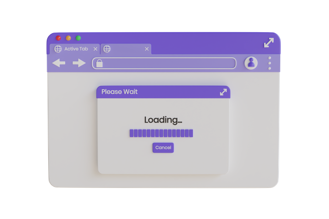 Cargando sitio web  3D Illustration