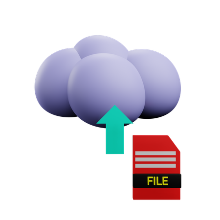 Subir archivo en la nube  3D Icon