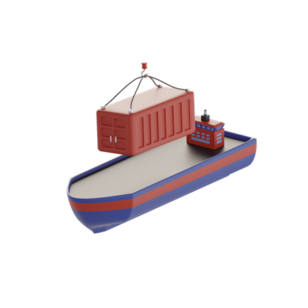 Cargo avec conteneur  3D Icon