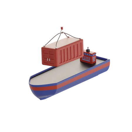 Cargo avec conteneur  3D Icon