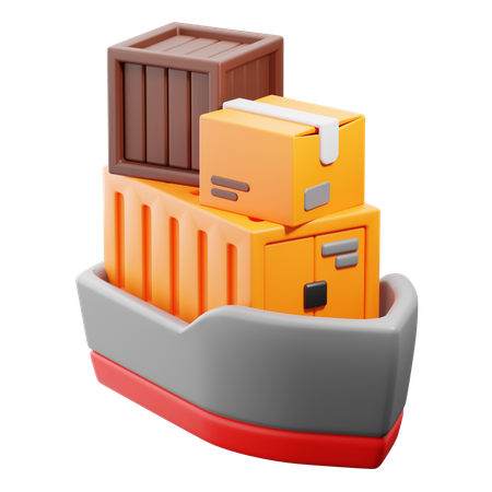 Cargo Boat  3D Icon