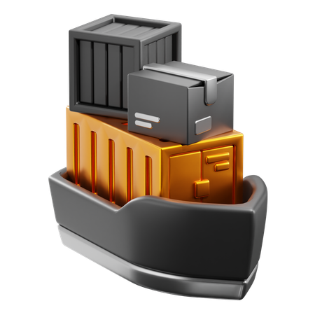 Cargo Boat  3D Icon
