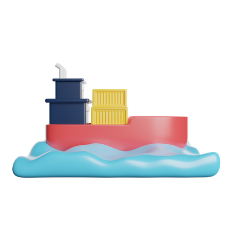 Cargo Boat  3D Icon