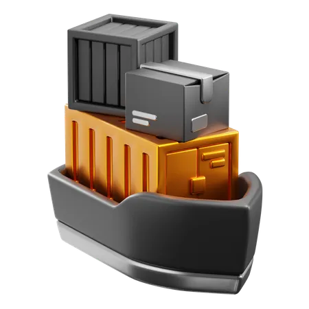 Cargo Boat  3D Icon