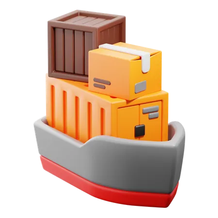 Cargo Boat  3D Icon