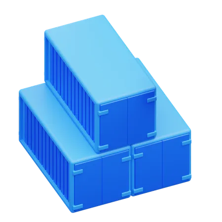 Cargo Boxes  3D Icon