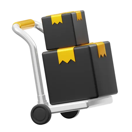 Deliver Package Two Black Box On Holder Black Friday 3 D Icon Illustration Vector Happy Shopping With Discount And Hot Sale 3D Icon