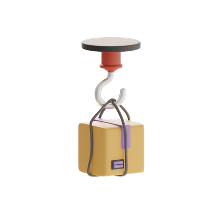 Cargo Crane With Box  3D Icon