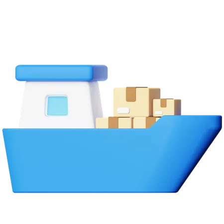 Cargo Ship Delivery 3 D Icon 3D Icon