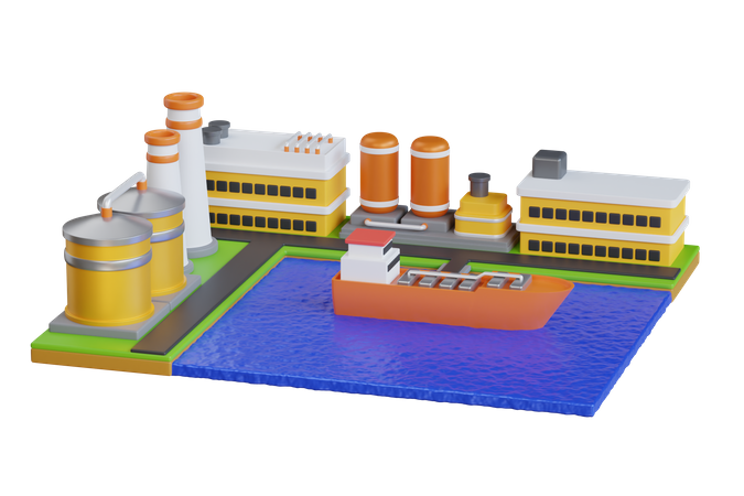 Cargo Port  3D Icon