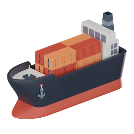 Icon Cargo Ship Symbolizes Maritime Transportation Global Trade In Transporting Goods Use In Presentations Marketing Materials Website Designs Related Shipping Logistics 3 D Render Illustration 3D Icon