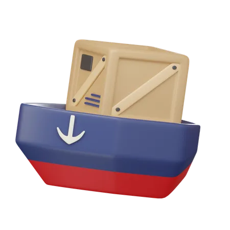 Cargo Ship 3 D Icon 3D Icon