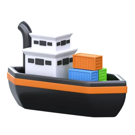Cargo Ship 3 D Sailing Icon 3D Icon