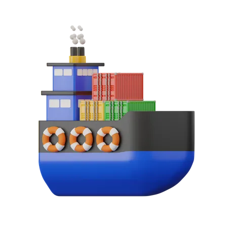 Cargo Ship  3D Icon