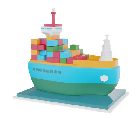 Cargo Ship  3D Icon