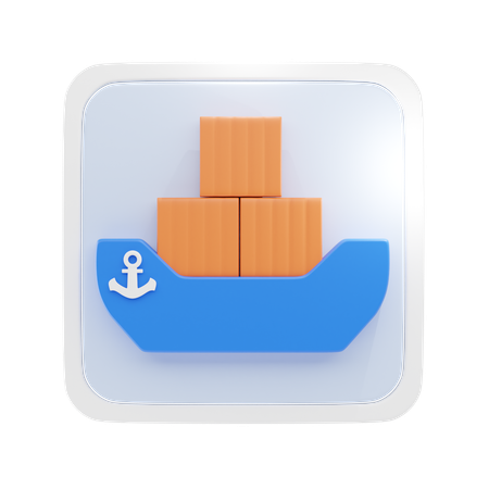 Cargo Ship  3D Icon