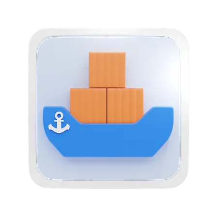 Cargo Ship  3D Icon