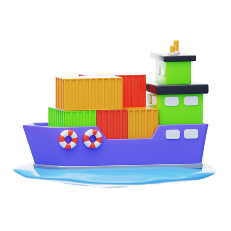 Cargo Ship  3D Icon