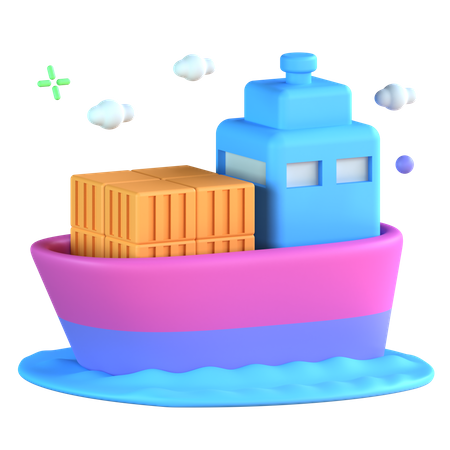 Cargo Ship  3D Icon