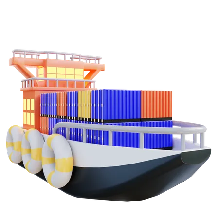 Cargo Ship  3D Icon