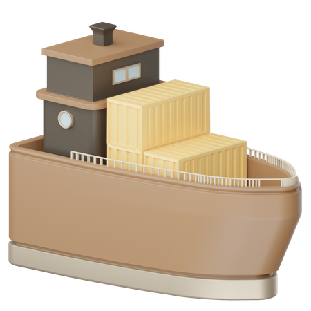 Cargo Ship  3D Icon