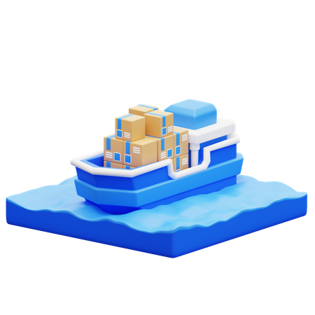 Cargo Ship  3D Icon