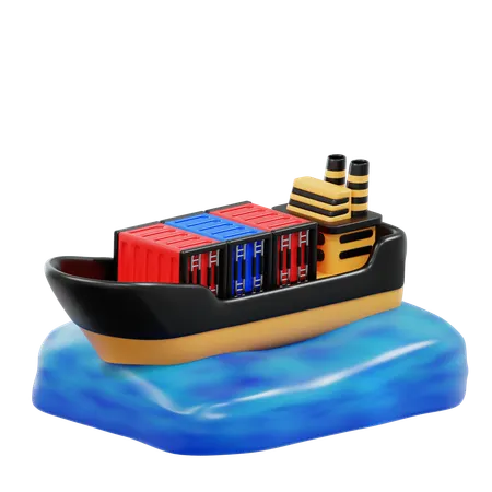 Cargo Ship  3D Icon