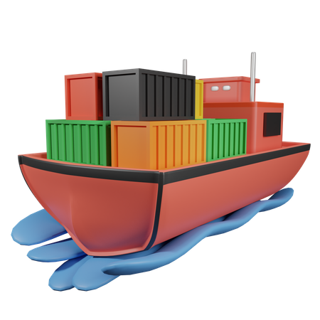 Cargo Ship  3D Illustration