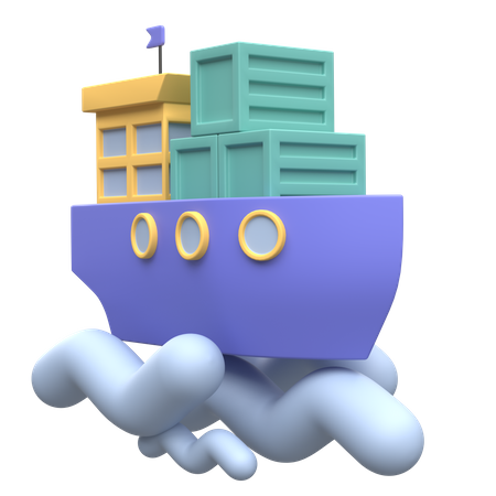 Cargo Ship  3D Illustration