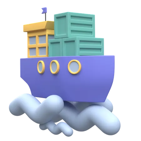 Cargo Ship  3D Illustration