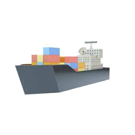 Cargo Ship  3D Illustration