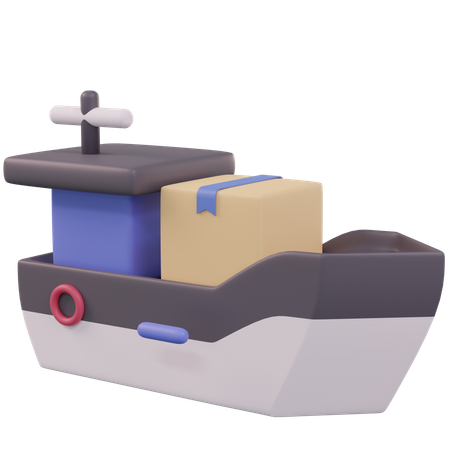 Cargo Ship 3D Icon