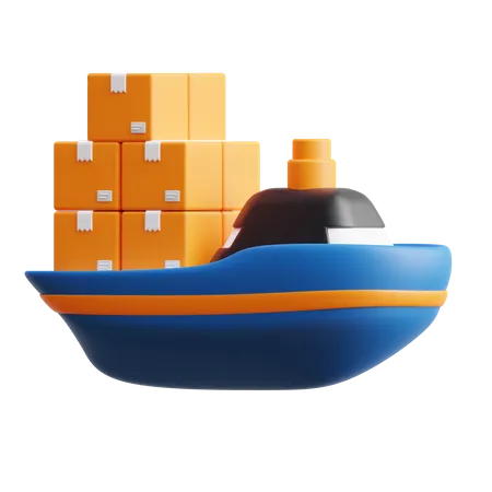 Cargo Ship 3D Icon